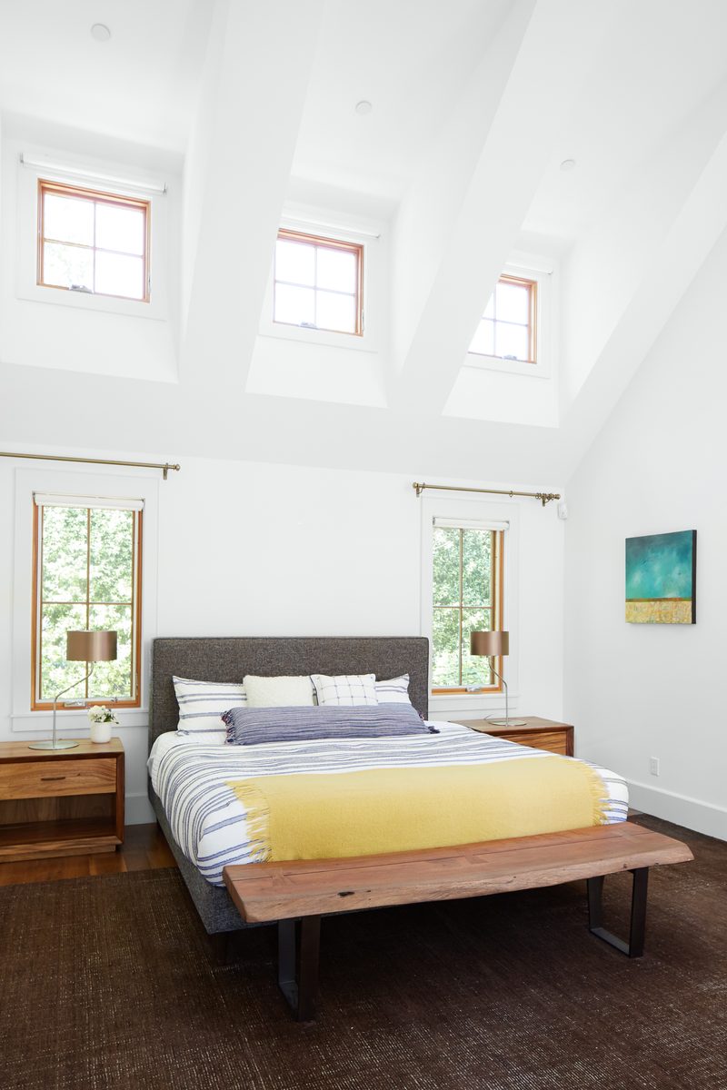 Master bedroom with vaulted ceiling